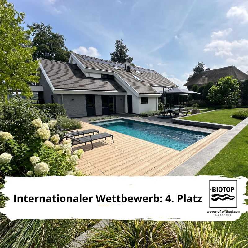 8.1 Chemiefreier Biotop Naturpool Garten mit modernen Linien in Lochem (NL)