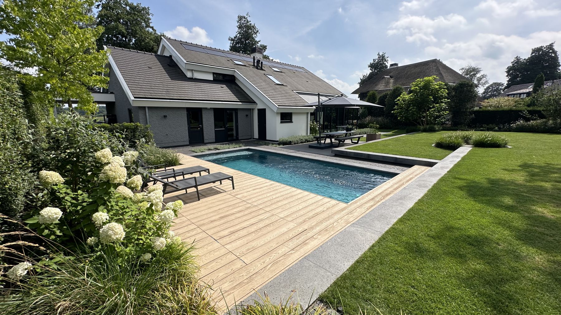 8.1 Chemiefreier Biotop Naturpool Garten mit modernen Linien in Lochem (NL)